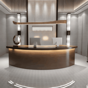 Reception Desk with Solid Wood Grain - Maoters - L200 X W70 X H100 CM