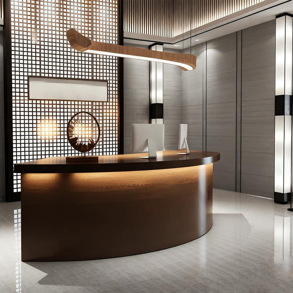 Reception Desk with Solid Wood Grain - Maoters Reception Desk with Solid Wood Grain - Maoters