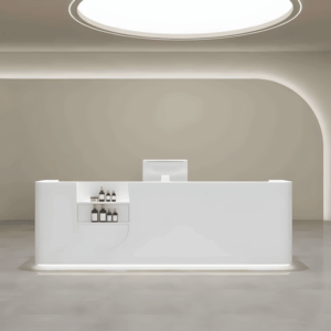 Rectangular Wood Reception Desk - L180 X W60 X H100 CM