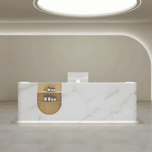 Rectangular Wood Reception Desk - L300 X W60 X H100 CM
