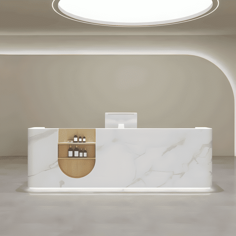 Rectangular Wood Reception Desk