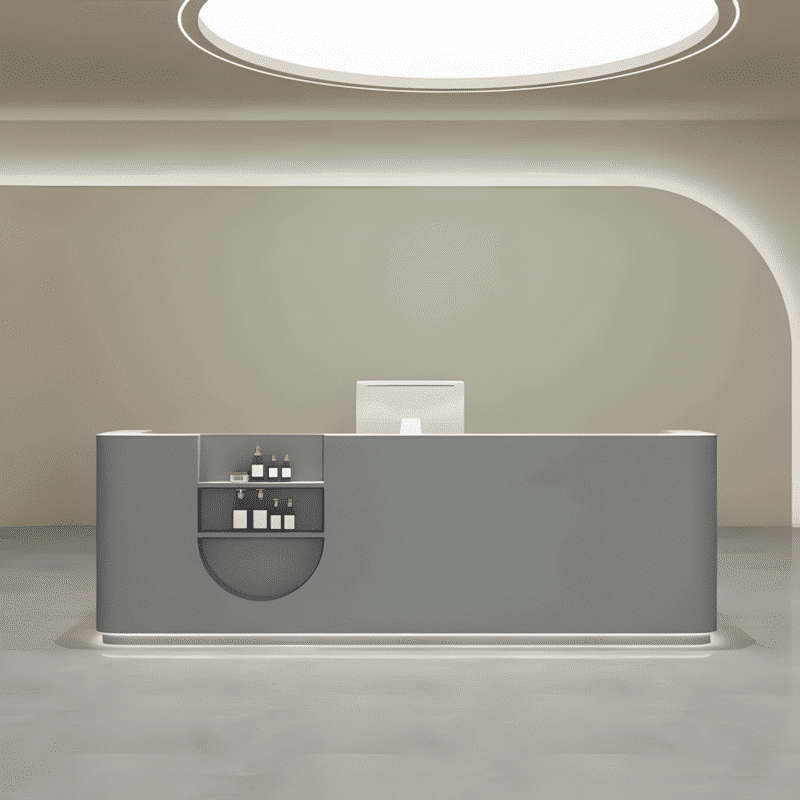 Rectangular Wood Reception Desk