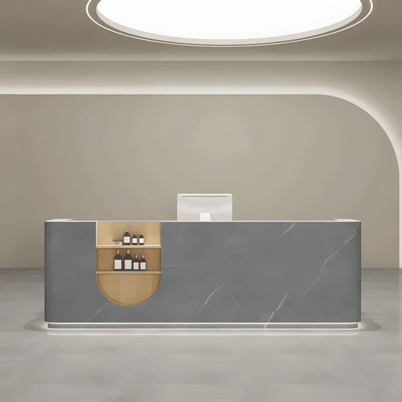 Rectangular Wood Reception Desk