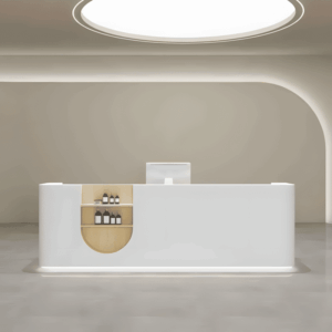 Rectangular Wood Reception Desk - L260 X W60 X H100 CM