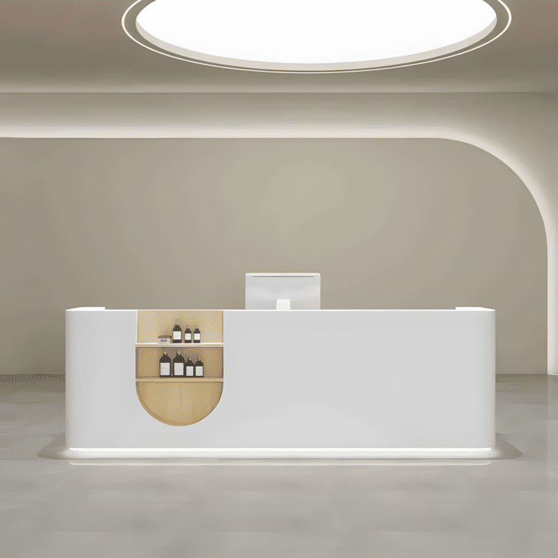Rectangular Wood Reception Desk