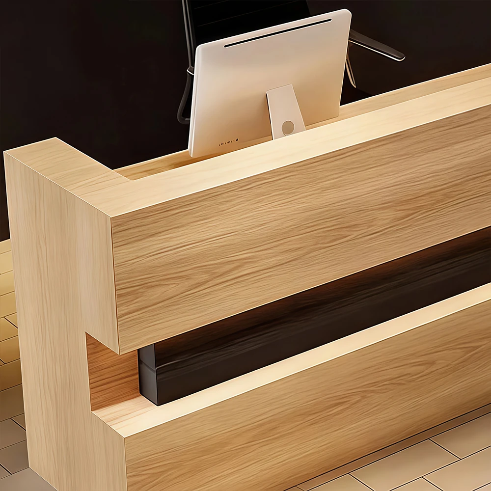 Retro Solid Wood Reception Desk - Maoters Retro Solid Wood Reception Desk - Maoters