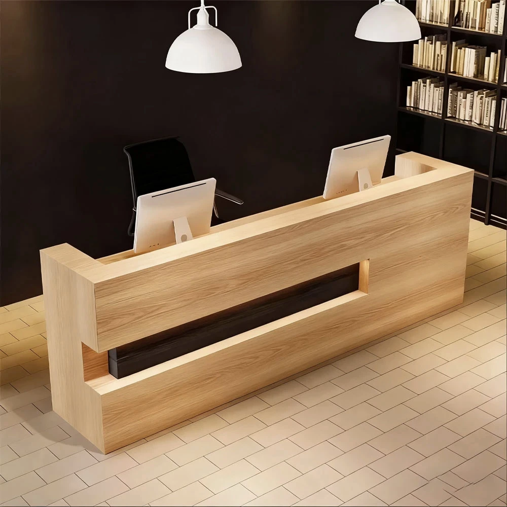 Retro Solid Wood Reception Desk - Maoters Retro Solid Wood Reception Desk - Maoters