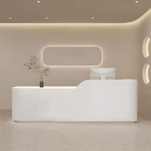 Rustic Wood Reception Desk - Salon & Yoga Studio Counter - L240 X W60 X H100 CM