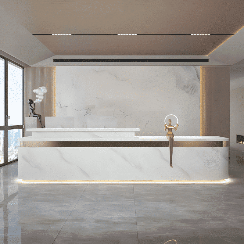 Simple-Modern-High-end-Front-Desk-Reception-6 Simple Modern High-end Front Desk Reception