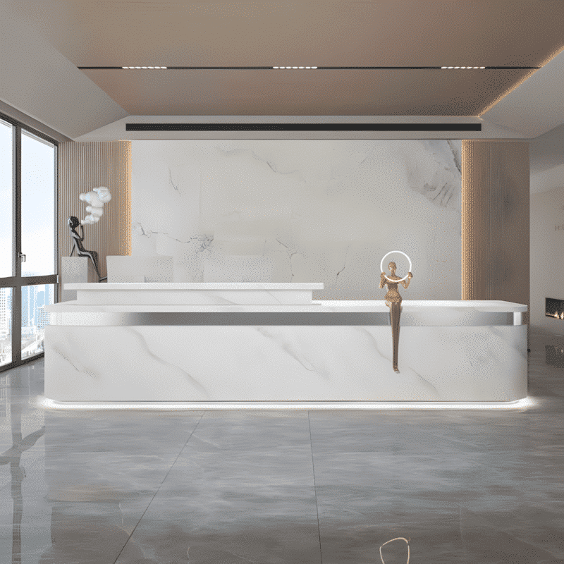 Simple-Modern-High-end-Front-Desk-Reception-8 Simple Modern High-end Front Desk Reception