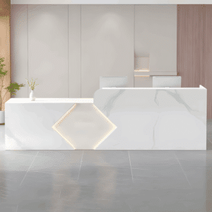 Simple Modern Rectangular Reception Desk - L220 x W60 x H100 CM, Hight Left