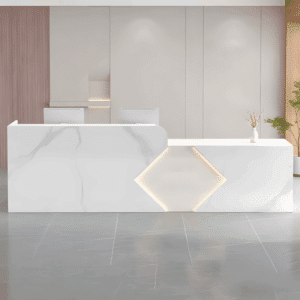 Simple Modern Rectangular Reception Desk - L120 x W60 x H100 CM, Hight Right