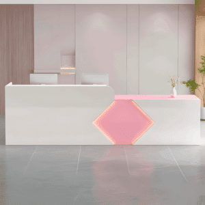 Simple Modern Rectangular Reception Desk - L280 x W60 x H100 CM, Hight Right