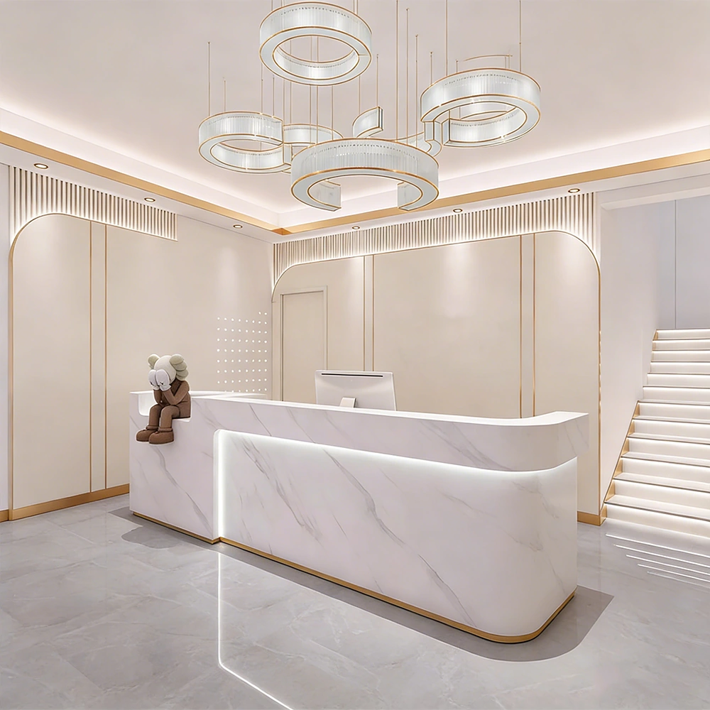 Simple Modern Stainless Steel Reception Desk - Maoters Simple Modern Stainless Steel Reception Desk - Maoters