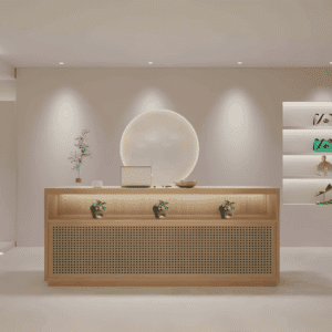 Simple Rattan Cashier Counter - Maoters - L100 X W50 X H100 CM