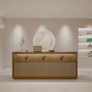 Simple Rattan Cashier Counter - Maoters - L140 X W50 X H100 CM
