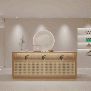 Simple Rattan Cashier Counter - Maoters - L100 X W50 X H100 CM