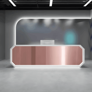 Sleek Stainless Steel Reception Desk - Enhance Your Space - L160 x W60 x H100 CM