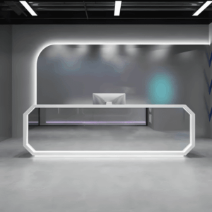 Sleek Stainless Steel Reception Desk - Enhance Your Space - L180 x W60 x H100 CM