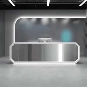 Sleek Stainless Steel Reception Desk - Enhance Your Space - L200 x W60 x H100 CM