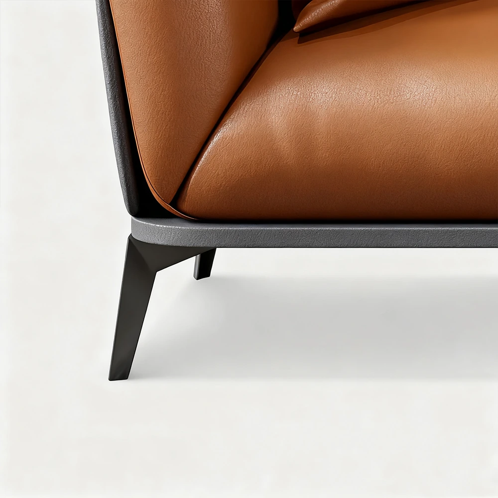 Small Business Office Sofa - Orange, Two Seater Small Business Office Sofa - Orange, Two Seater