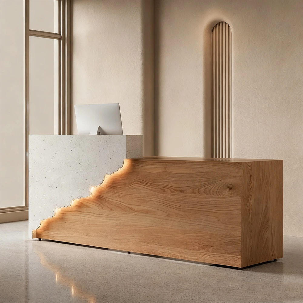 Solid Wood Corporate Office Reception Desk Solid Wood Corporate Office Reception Desk