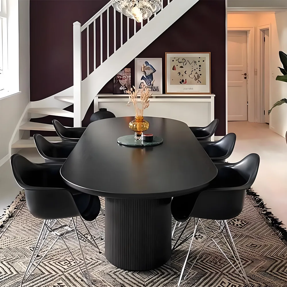 Solid Wood Oval Simple Creative Conference Table - Maoters