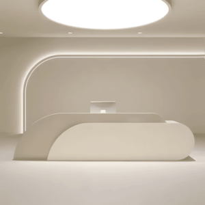 Stylish Curved Cashier Counter for Beauty Salons - L150 x W60 x H100 CM