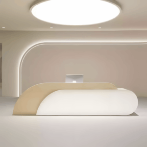 Stylish Curved Cashier Counter for Beauty Salons - L120 x W60 x H100 CM