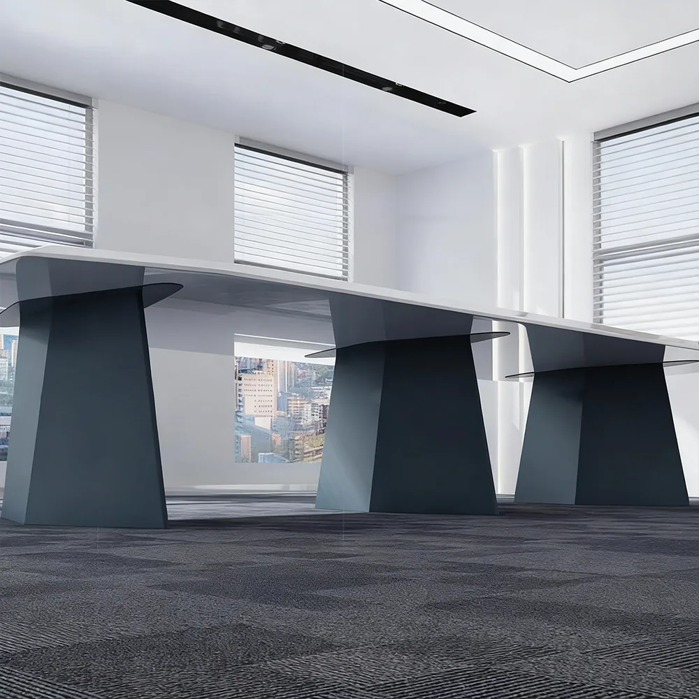 Stylish Large White Painted Conference and Multi-Person Office Desk Stylish Large White Painted Conference and Multi-Person Office Desk