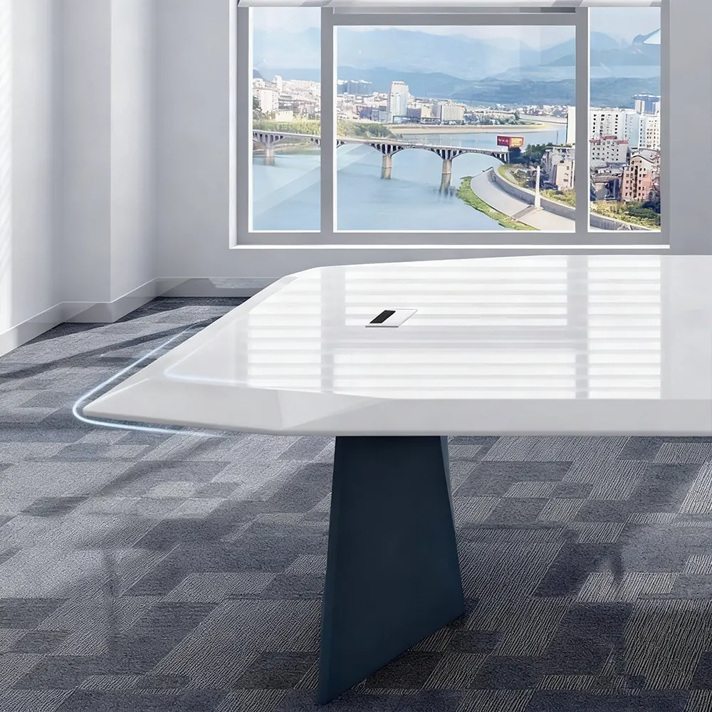 Stylish Large White Painted Conference and Multi-Person Office Desk Stylish Large White Painted Conference and Multi-Person Office Desk