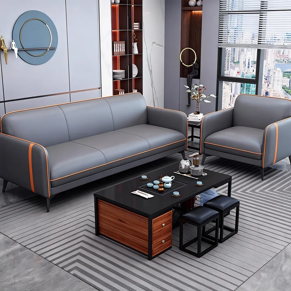 stylish leather sofa three seater-maoters