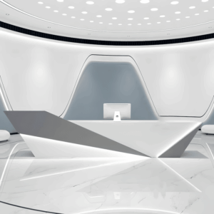 Stylish Reception Desk with Register Counter Storage - L180 X W60 X H100 CM