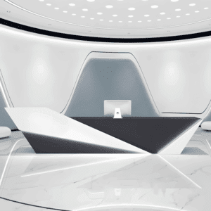 Stylish Reception Desk with Register Counter Storage - L130 X W60 X H100 CM