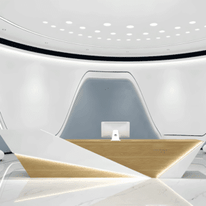 Stylish Reception Desk with Register Counter Storage - L220 X W60 X H100 CM