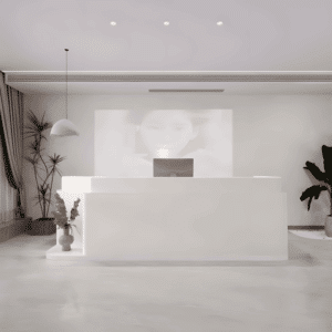 Stylish Rectangular Wood Reception Desk - L220 X W60 X H100 CM
