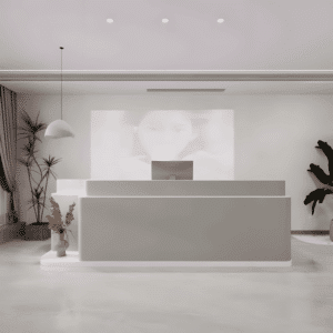 Stylish Rectangular Wood Reception Desk - L140 X W60 X H100 CM