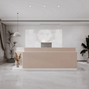 Stylish Rectangular Wood Reception Desk - L100 X W60 X H100 CM