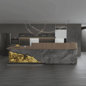 Vintage Faux Stone Cashier's Desk - L360 x W60 x H100 CM