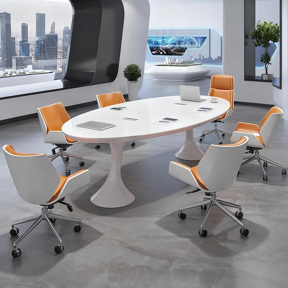 White Oval Small Negotiation Table White Oval Small Negotiation Table