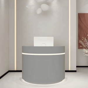 White Reception Counter LED with Lights - L100 X W60 X H100 CM