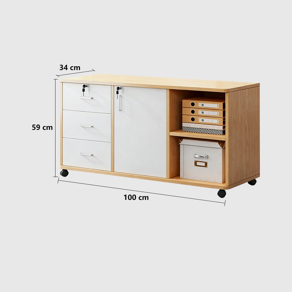 Wooden Office File Cabinet with Lock - Maoters Wooden Office File Cabinet with Lock - Maoters