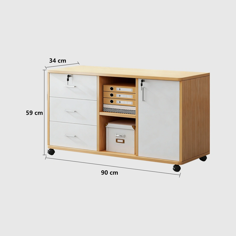 Wooden Office File Cabinet with Lock - Maoters Wooden Office File Cabinet with Lock - Maoters