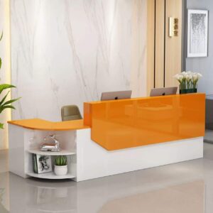 Simple L-shape Wood Reception Desk - Maoters - L280 X W100 X H100 CM, Right