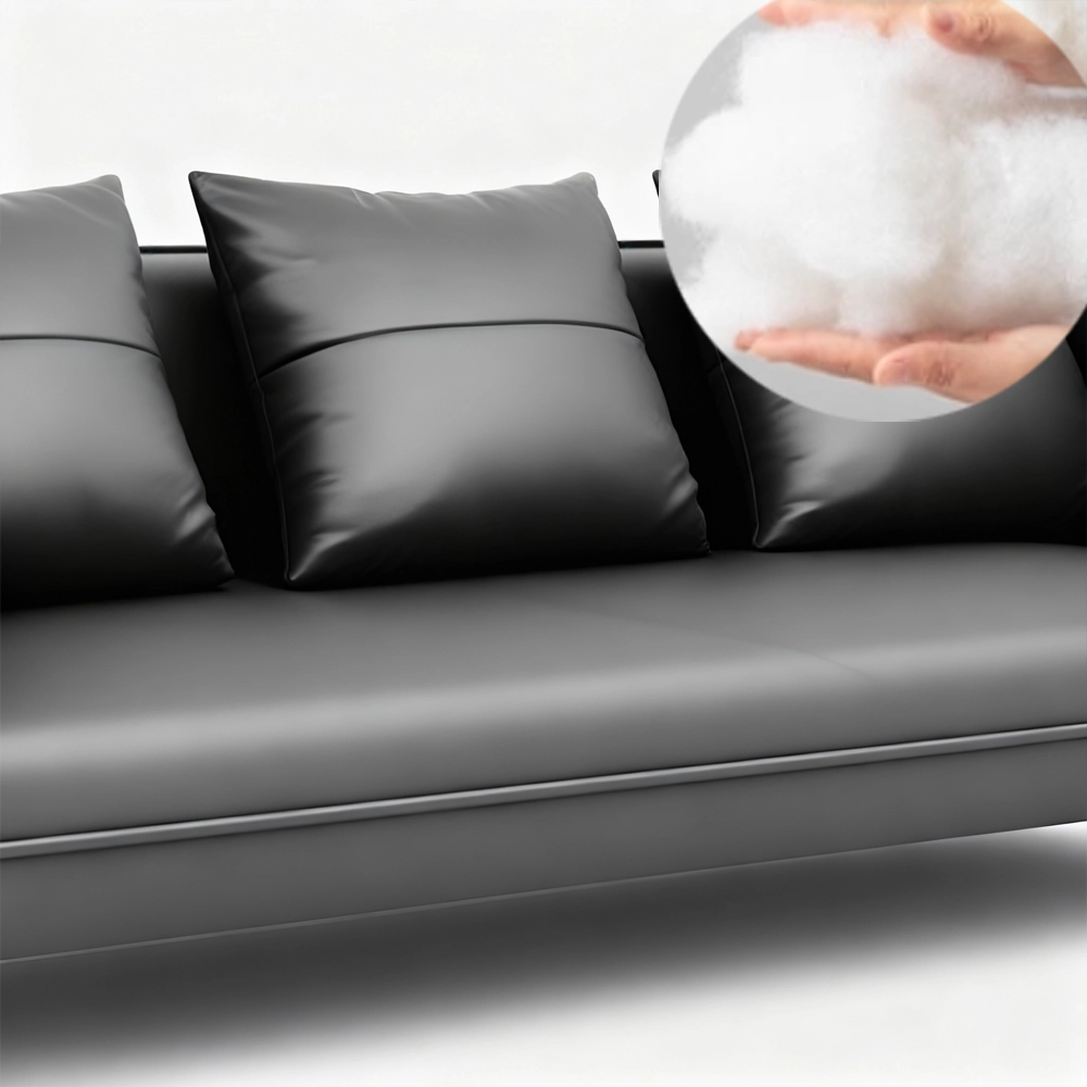 Gray Wood Grain Leather Sofa - Modern Business Reception Gray Wood Grain Leather Sofa - Modern Business Reception