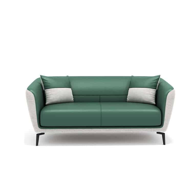 Luxury Leather Office Sofa - Compact Casual Orange - Maoters