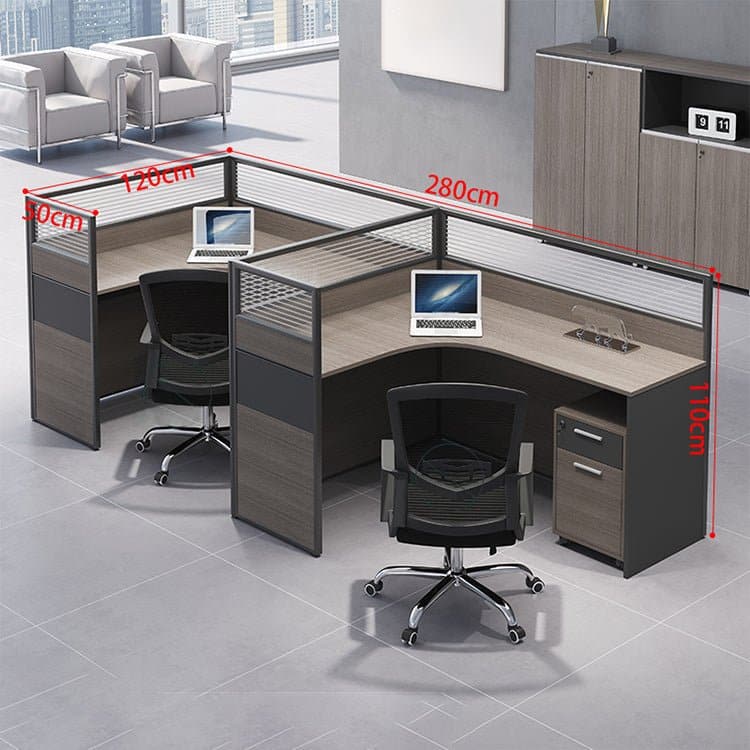 Minimalist Office Desk with Screen Partition - Maoters
