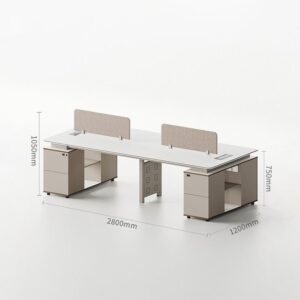 Modern Minimalist Staff Desk with Lock & Partition - Maoters