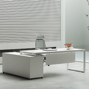 Modern Minimalist White Executive Desk - Perfect Fit - Maoters
