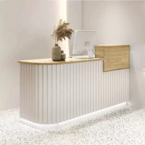 Modern Front Cashier Counter For Retail Store - L240 x W60 x H100 CM, Left High